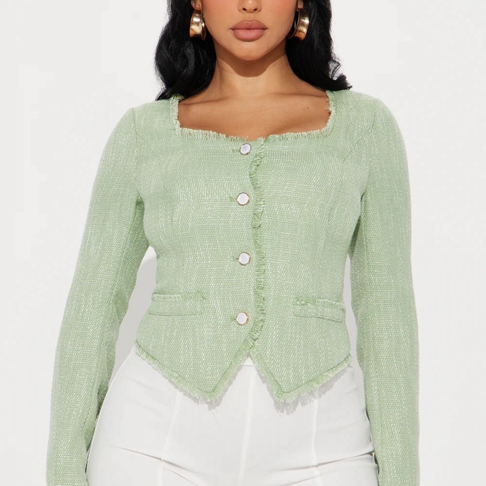 Fashion Nova Tweed Top - L